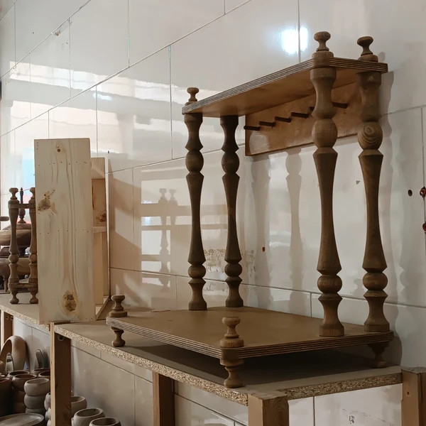 کافی بار چوبی رومیزی سوین مدل KB01 / پایه خراطی
