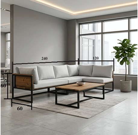 مبلمان باغی و اداری مدل G-01 / ال پنج نفره