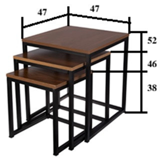 میز عسلی مدل CT-01 مجموعه سه عددی
